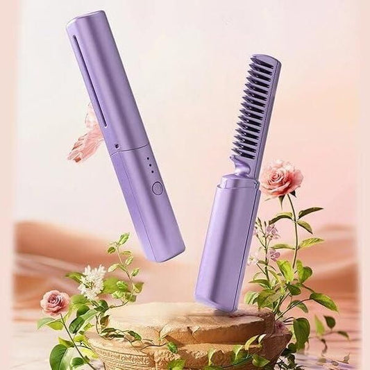 💁 Rechargeable Hot Comb Hair Straightener