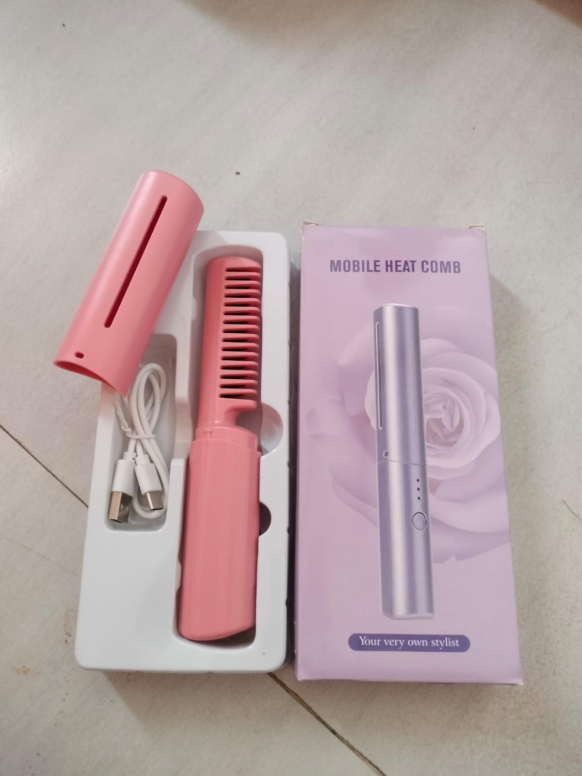 💁 Rechargeable Hot Comb Hair Straightener