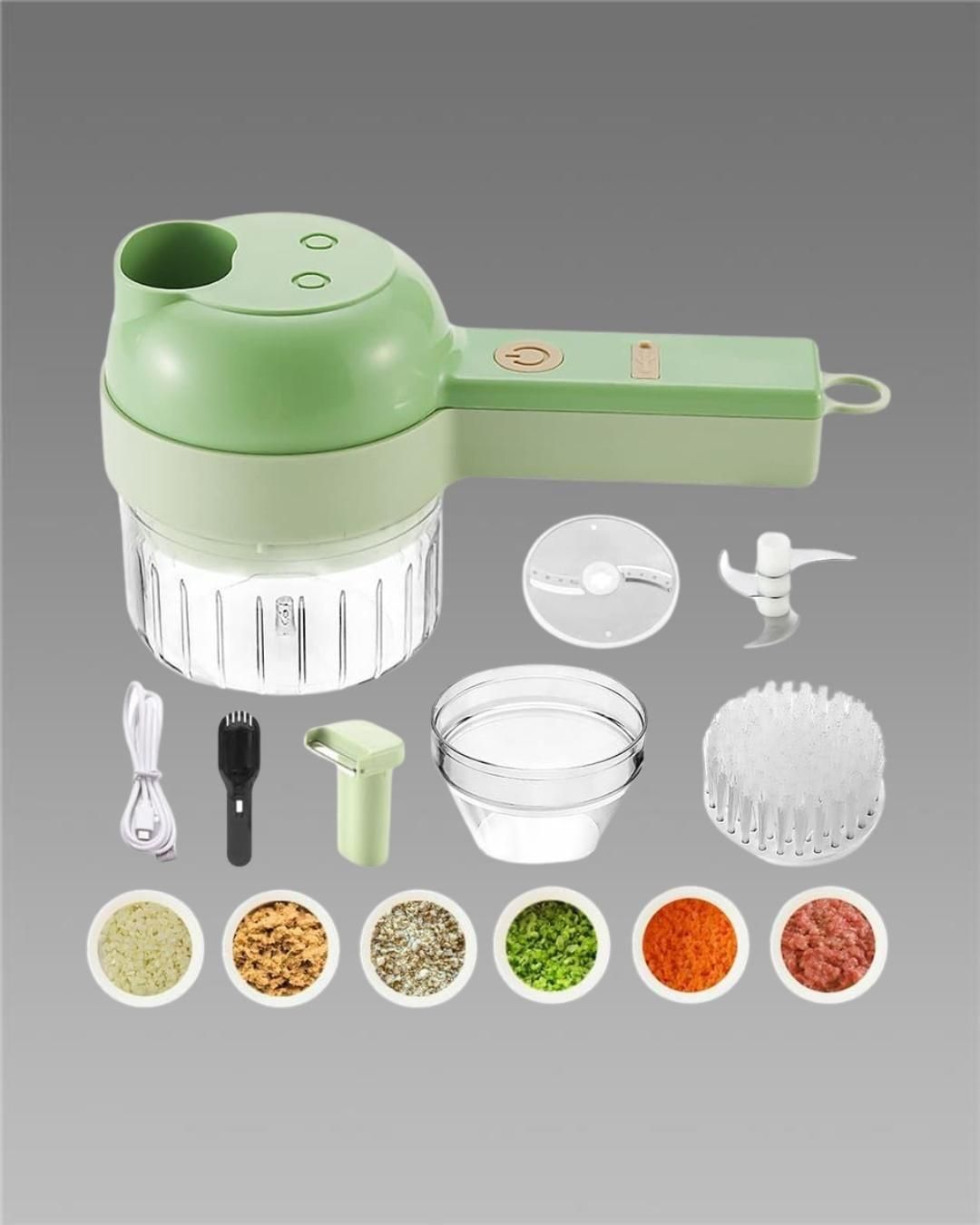 🥗 4 in 1 Portable Electric Vegetable Cutter Set