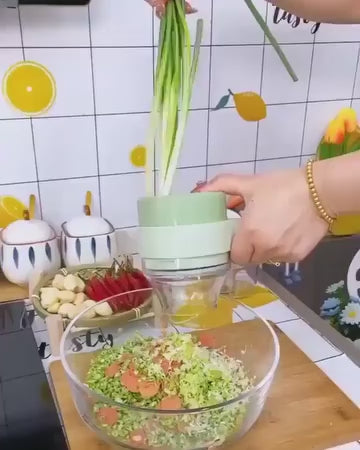 🥗 4 in 1 Portable Electric Vegetable Cutter Set